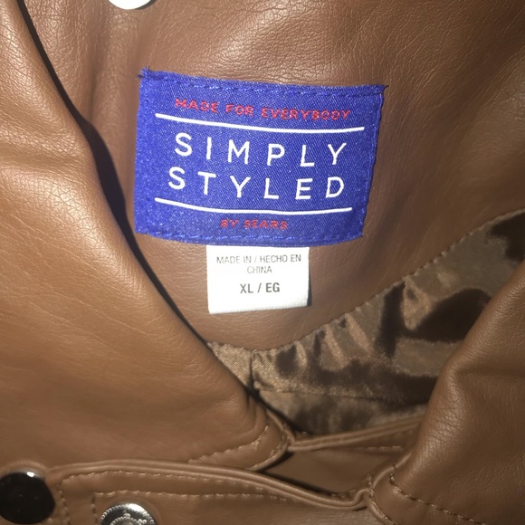 Brown Faux Leather Jacket - Picture 2 of 7